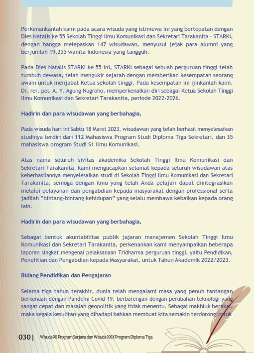 Wisuda 2023 - Laporan Akademik Ketua STARKI_002